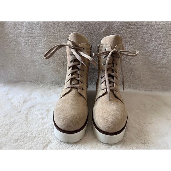 Aquatalia Tan Suede Corduroy Ankle Boots Size 10 Made in Italy $525 Retail - Picture 6 of 11